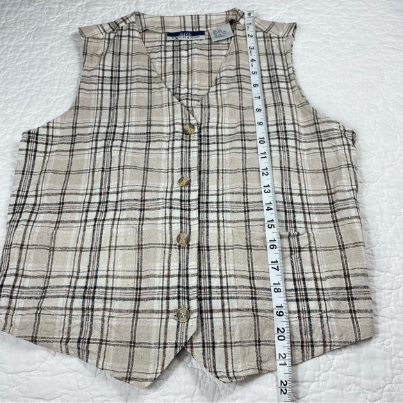 🔥Silk Exchange Classic Plaided Sleeveless Vest Cropped Top Women Size M - Picture 11 of 11